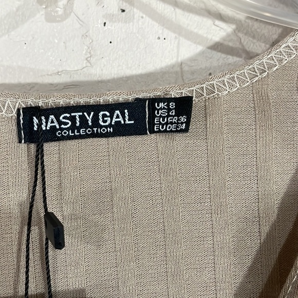 Nasty Gal Long Sleeve Taupe or Stone Dress. Size 4. - Picture 2 of 4